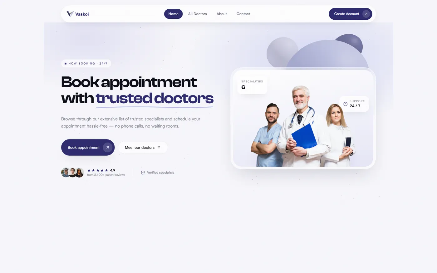 Vaskoi Patient — Appointment Portal